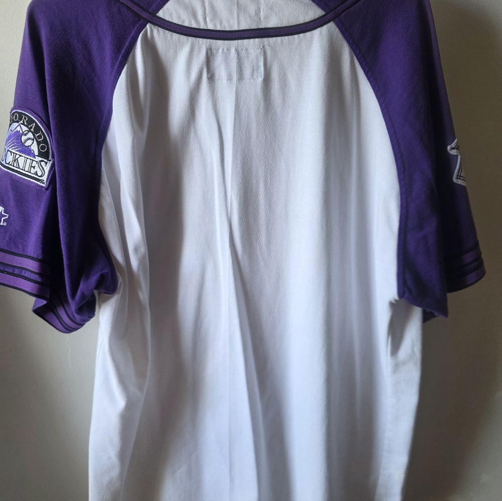 Vintage Starter Colorado Rockies Purple MLB Jersey – 90s Y2K Streetwear Fit S/M - Picture 9 of 10